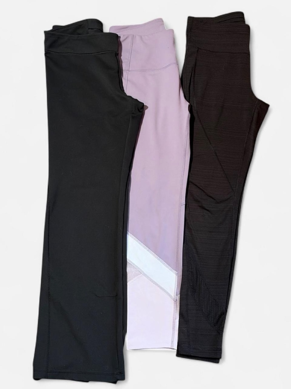 3-Pack Leggings in Black and Lavender